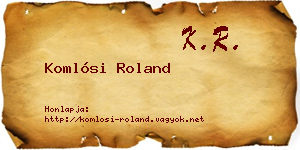 Komlósi Roland névjegykártya