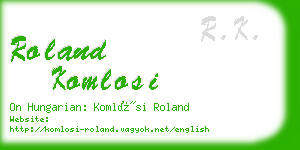 roland komlosi business card